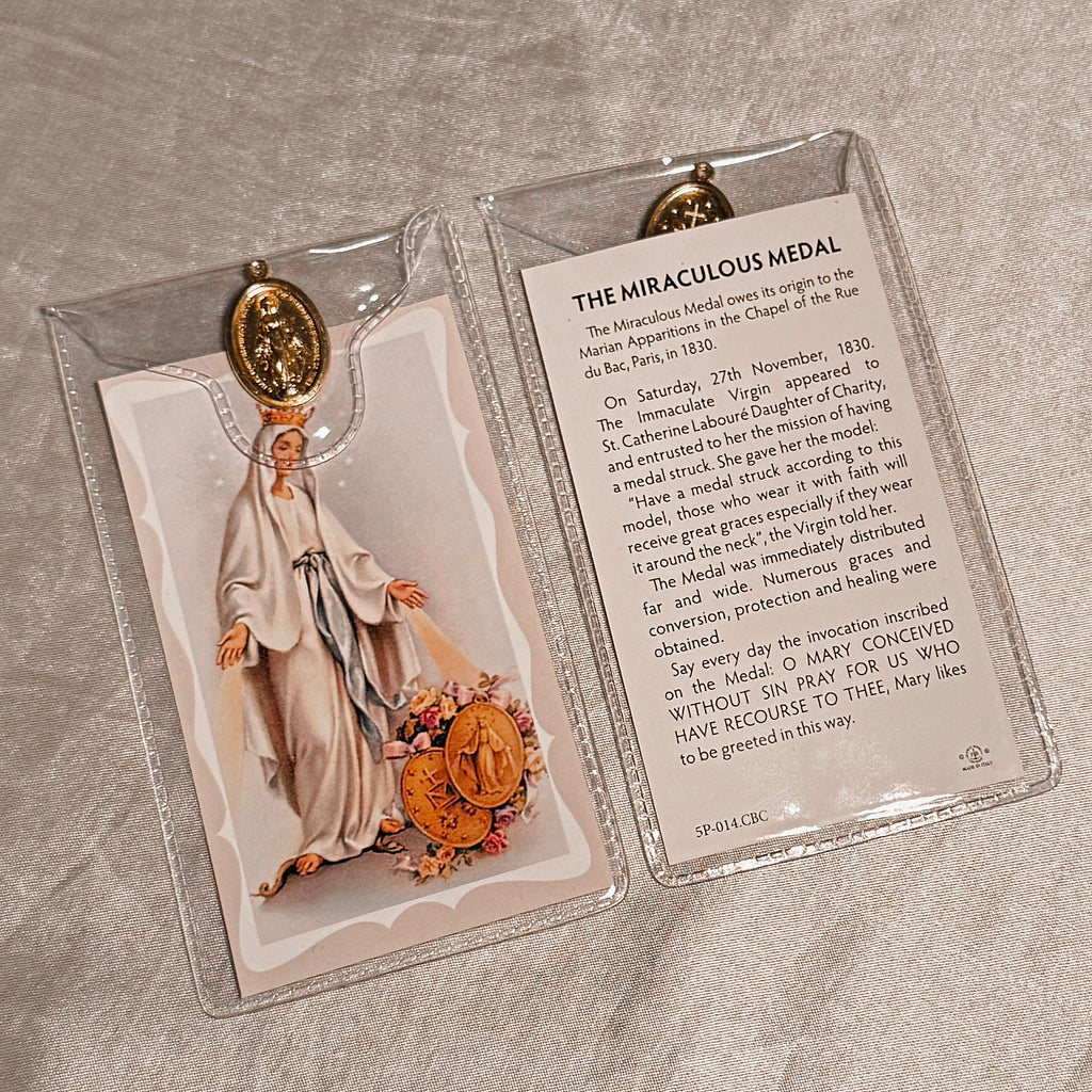 Prayer Cards with Sacred Medals