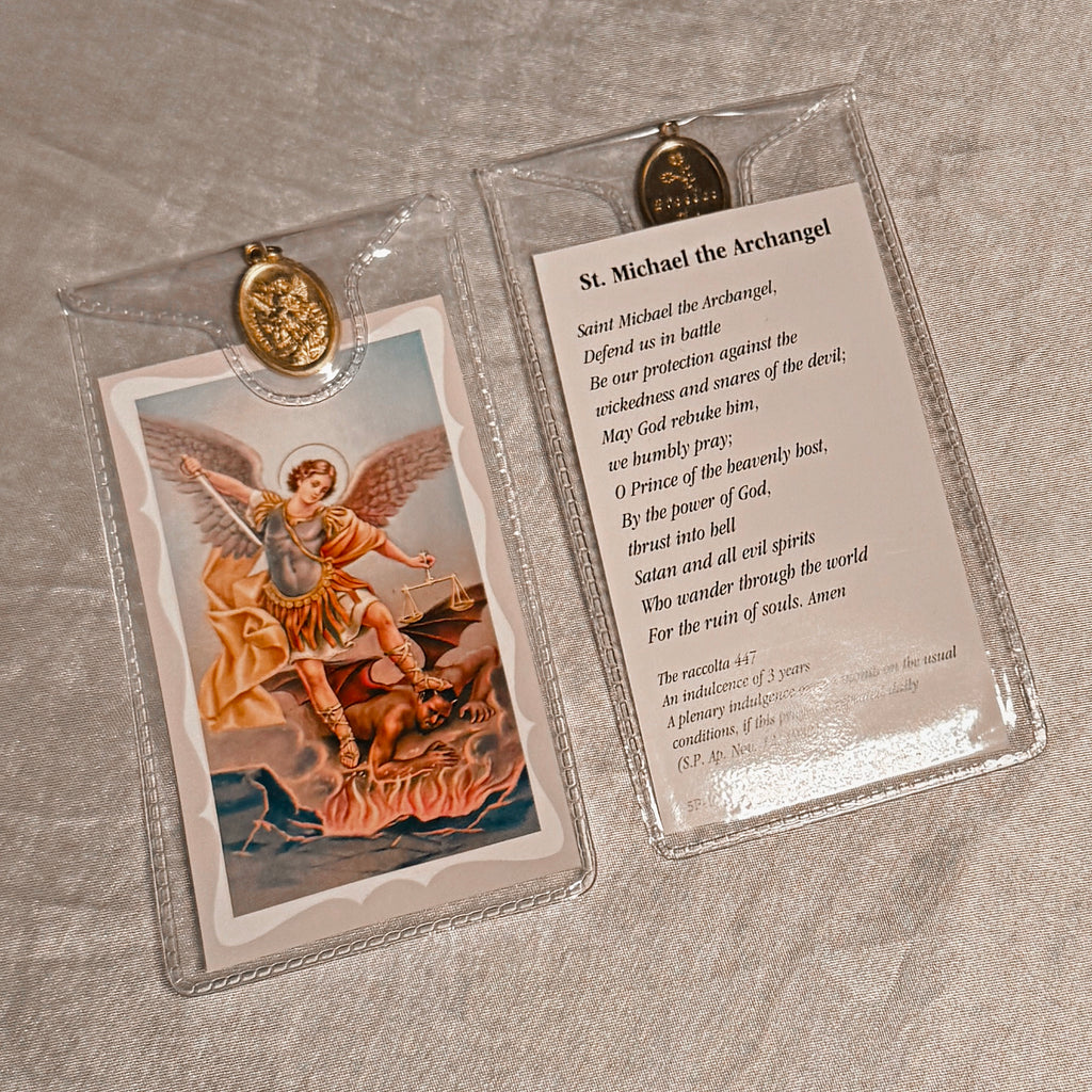 Prayer Cards with Sacred Medals